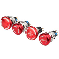 Emergency Generator Stop ButtonTwist to Release Lockable E-Stop Switch 16mm Panel Cutout Silver Contacts CE for Industrial