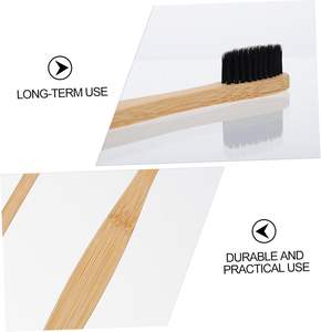 Cepillos de Dientes de Bambú Biodegradables, Ecológicos, con Cerdas de Color, Cepillos de Dientes de Madera con Cerdas Suaves - Product Image 4