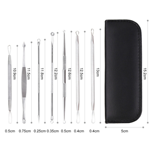 Mặt Mụn Trứng Cá Kim Thép Không Gỉ 7 Cái Bộ Công Cụ Loại Bỏ Mụn Đầu Đen Với Túi PU - Product Image 6