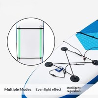 Planche à pagaie gonflable Yak Outdoors avec lumière LED en aluminium YKZ-151 pour lacs et rivières - 2 kg