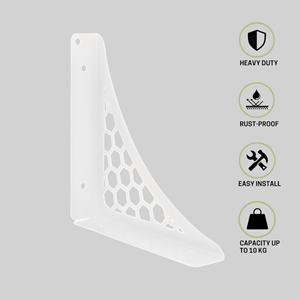 Estante de pared hexagonal grande de madera blanca, elegante estantería flotante para sala de estar, dormitorio, baño y almacenamiento en la oficina. - Product Image 5