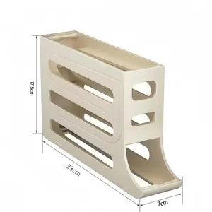 4-Layer Plastic Egg Dispenser Frigorífico Organizador Rolling Egg Holder Rack para Cozinha Refrigerador Caixa de armazenamento Container for Food - Product Image 3