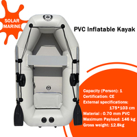 Bateau de pêche gonflable SOLAR MARINE pour une personne, 175 cm, 1 ensemble avec seau de 12 L, ancres, cadeau pour débutant