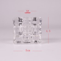 Porte-bougies en verre gaufré en forme de cube carré sans PFAS, sans plomb, résistant à la chaleur, écologique, pour la décoration de table de mariage ou de Noël