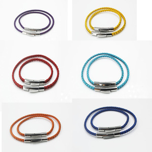 BMZ 2024 nouveautés 3mm jaune bord-fuite véritable <span class=keywords><strong>cuir</strong></span> tressé cordon sangle couleur or Bolo porte-clés cordon en <span class=keywords><strong>cuir</strong></span> - Product Image 6