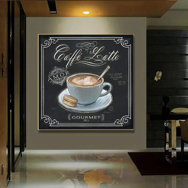 Klassieke Koffie Kunstwerk Muur Pictures En Canvas Schilderij Voor Home Decorating Cuadros Keuken Restaurant Decor
