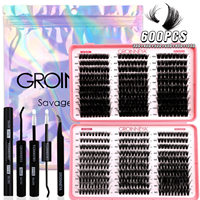 Kit de 600 faux cils individuels faits à la main, extensions de cils 3D 5D en plastique, outils de pose autocollants