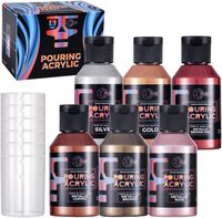 Set de peinture acrylique à flux variable avec passoire pour toile papier verre surface