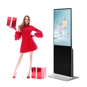 Indoor LCD Digital Advertising Kiosk Floor Stand Advertising Player Signage Display