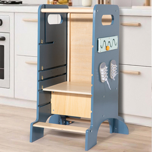 Sgabello in legno per <span class=keywords><strong>l</strong></span>'apprendimento della torre 4 in 1 bambino sgabello da cucina Helper sgabello passo del bambino educazione precoce - Product Image 2