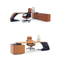Bureau de direction Bugatti-Bureau de direction haut de gamme au design italien en forme de L avec coin orange et chaise d'ordinateur