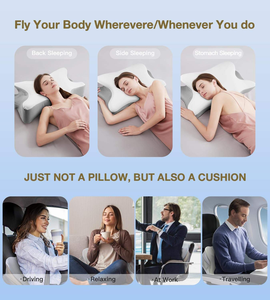 Orthopedic Contour Memory Foam Cervical Pillow Cooling Neck <b>Support</b> <b>Bed</b> Pillow for Side <b>Back</b> Stomach Sleepers Neck Pain Relief - Product Image 4