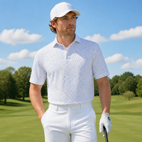 Polo de Golf Personalizado con Logotipo, Cuello Rígido, Absorbente de Sudor, Secado Rápido, Poliéster y Spandex, Antiencogimiento, Transpirable, Manga Corta para Hombre