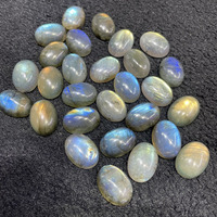 Batu Permata Labradorit Alami Oval Potongan Grosir CABS & Kerajinan Tangan untuk Cincin Liontin Rantai Gantungan Ponsel DIY