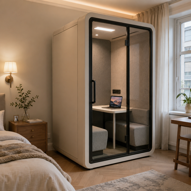 Premium Acoustic Office Pod Soundproof Phone Booth for Home Office Video Conference and Private Workspace