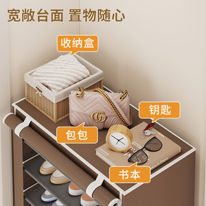 ชั้นวางรองเท้าแบบเรียบง่าย/ตู้วางของหน้าประตูสำหรับใช้ในบ้าน กันฝุ่น หลายชั้น เป็นที่นิยมในหอพัก ปี 2022 ผ้า ทันสมัย เรียบง่าย - Product Image 3
