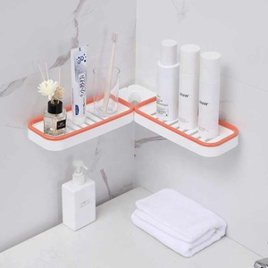 Estante de esquina giratorio para baños, montaje en pared, estante de almacenamiento de ducha plegable, soporte para decoración del hogar, accesorio - Product Image 2