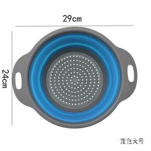 Rond <span class=keywords><strong>Silicone</strong></span> Pliable Au-Dessus De L'évier <span class=keywords><strong>Passoire</strong></span> <span class=keywords><strong>Rétractable</strong></span> Avec Poignée Cuisine Pliant <span class=keywords><strong>Passoire</strong></span> Bols Vidange Filtre À Eau - Product Image 5