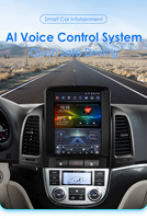 Autoradio Android vertical CARUPEZ 9,7 pouces pour Hyundai Santa Fe 2 2006-2012, navigation GPS, DSP, caméra de recul, CarPlay sans fil