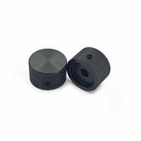 Bouton rotatif en aluminium anodisé noir moleté de 6 mm pour amplificateur Hi-Fi, commande de potentiomètre de préamplificateur