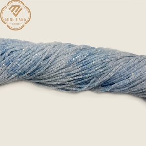 2*2mm Faceted Fine Cut Natural Stone Aquamarine <strong>Bead</strong> Faceted Gem <strong>Bead</strong> Suitable for DIY Bracelet Necklace Jewelry Production - Product Image 2