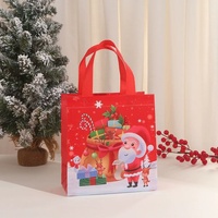 Sacs de courses non tissés directement de l'usine, sacs cadeaux laminés de Noël, sacs réutilisables pour magasins, sacs de transport recyclables avec logo imprimé
