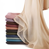 Écharpe Hijab en Chiffon Dégradé 70*170 cm, 100% Polyester, Douce et Respirante, Mode Musulmane pour Femmes, Écharpe d'été