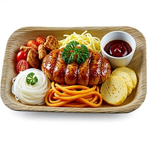 Bandeja Rectangular Desechable Ecológica de Hoja de Palma de 8 Pulgadas, Vajilla Biodegradable para Servir Alimentos, para Bodas, Marca OEM - Product Image 4