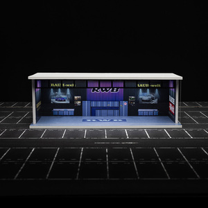 Cool Hobby 1/64 Modelo Espacio de estacionamiento Lote Diorama Espacio de estacionamiento de automóvil con luces Escena de decoración simulada - Product Image 2