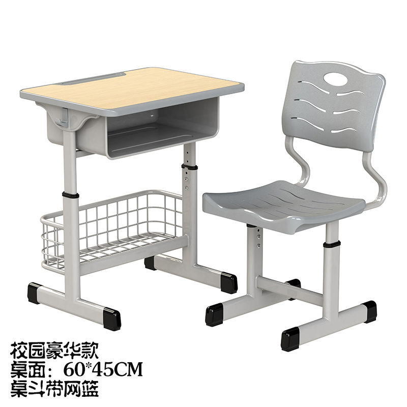 High Quality Kids Study Table and Chair Height-adjustable Plastic Study Table and Chair Guangzhou School Furniture