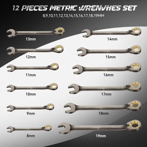 DISEN 12-Piece Metric <b>Torque</b> Wrench <b>Set</b> 3/8-inch Square Drive 10-19mm Chrome Vanadium Steel DIY OEM Customizable 30 NM Max - Product Image 2