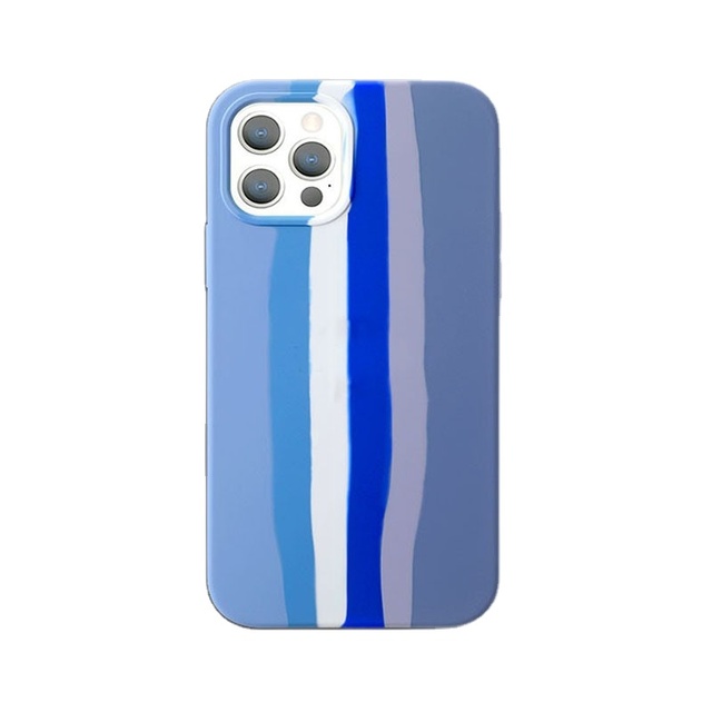 Soft Rubber Shockproof Rainbow Phone Case Cover for iPhone 11 12 13 14 15 Pro Max Liquid Silicone Gel Protective Phone Case