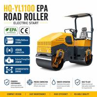 Compacteur routier autoporté de 2,5 tonnes avec tambour avant, vibration hydraulique et propulsion arrière pour travaux de réparation de chaussées
