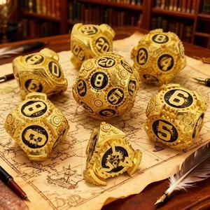 D20 D&D Dragon Dungeon TRPG Cthulhu Jeu de société en alliage de zinc écologique avec logo personnalisé moulé, polyédrique, 7 pièces - Product Image 1