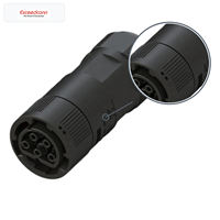 Connecteur de sortie solaire AC rond femelle IP68 5 broches 32A 500V AC pour connexions AC d'onduleurs solaires