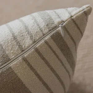 Innermor decoración del hogar Faux Linen funda de almohada cojines decorativos de lujo 45x45cm funda de cojín a rayas