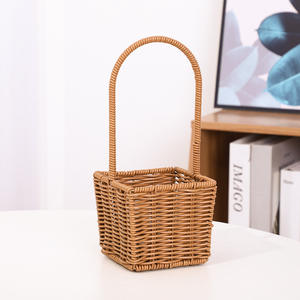 Panier à fleurs en <span class=keywords><strong>osier</strong></span> tressé pour la décoration de mariage, de Pâques, de stockage de fruits, de cadeaux, de demoiselles d'honneur, vente chaude - Product Image 6