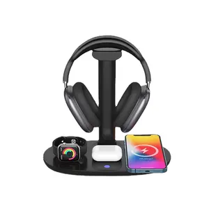 Museeq Wireless Docking Station Multi-fuction Chargers Gaming Headset Holder Charging Stations Wireless Charger