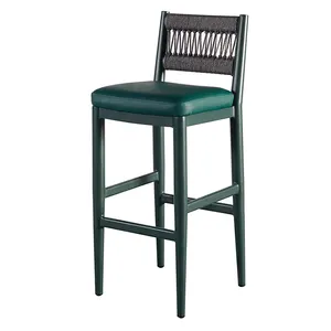 Silla de comedor de cuerda nórdica para exteriores, silla de comedor de jardín para Hotel, Bar de Patio clásico para exteriores, adecuada para silla de jardín junto a la piscina