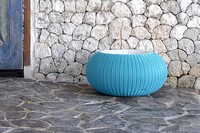 Chaise pouf moderne imperméable pour l'extérieur Fauteuil pouf en rotin plastique pour la maison, le jardin, le salon, l'hôtel et le parc