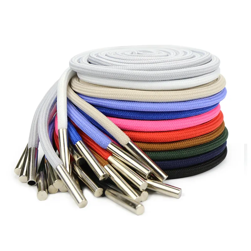 Para corde custom color elastic Nylon polyester braided cotton cords string for clothing hoodies rope drawstring draw cord