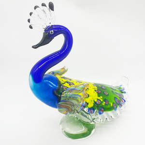 Tay thổi Murano thủy tinh con Công điêu khắc thanh lịch động vật trang trí nội thất thủy tinh thủ công nghệ thuật - Product Image 3