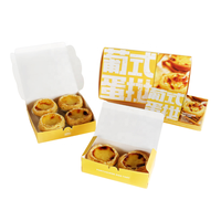 Boîte en carton personnalisée pour tartelettes aux œufs, qualité alimentaire, emballage de boulangerie pour pâtisseries portugaises et desserts