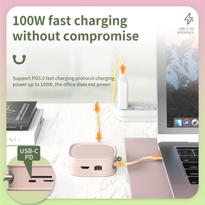Petits sacs portefeuille Hubs USB Station d'accueil Hub 10 en 1 Matériau ABS avec lecteur de carte SD RJ45 HD pour Port <span class=keywords><strong>Mac</strong></span> Type <span class=keywords><strong>C</strong></span> - Product Image 4