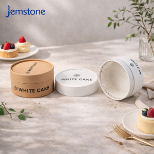 Custom Print Luxury Heat Resistant Cardboard Cylinder Cheesecake <b>Box</b> Food Grade Hot Stamping Baking Pastry Paper Tube <b>Packaging</b> - Product Image 2