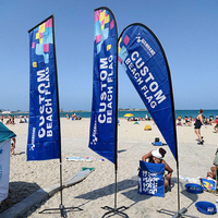 Drapeau publicitaire imprimé pour extérieur, bannière promotionnelle pour restaurant, publicité commerciale, drapeau plume de plage