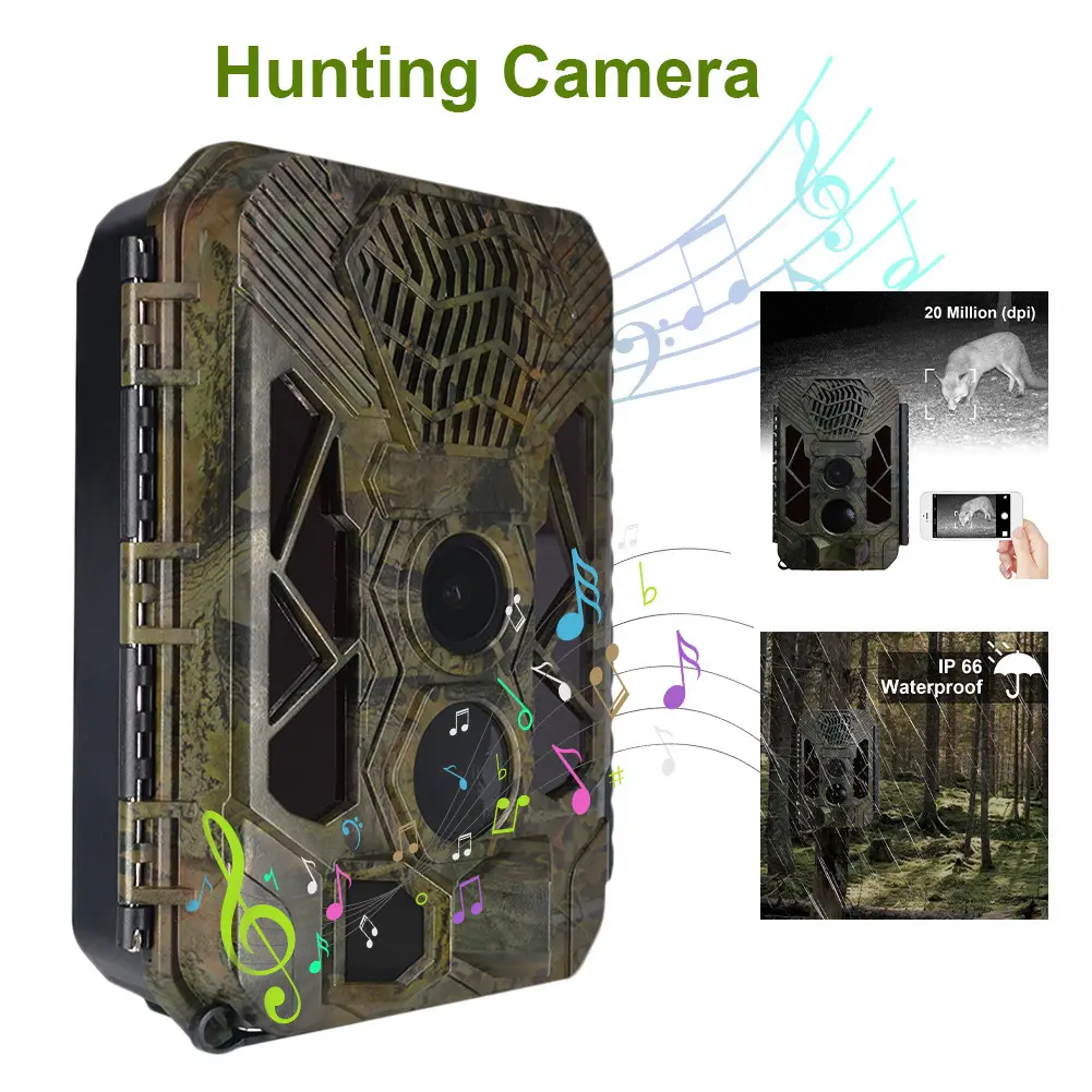 20MP Outdoor Hunting Camera 1080P Outdoor Trail Camera Night Vision Motion Activated Hunting Camera for Wildlife Monitoring