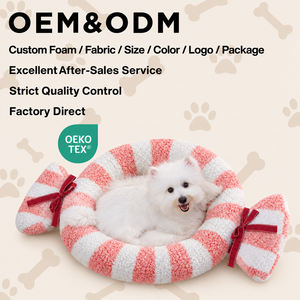 Custom Luxury Popular Round Donut <b>Dog</b> <b>Bed</b> Plush Comfortable Warm Pet <b>Bed</b> Nest OEM & ODM - Product Image 1