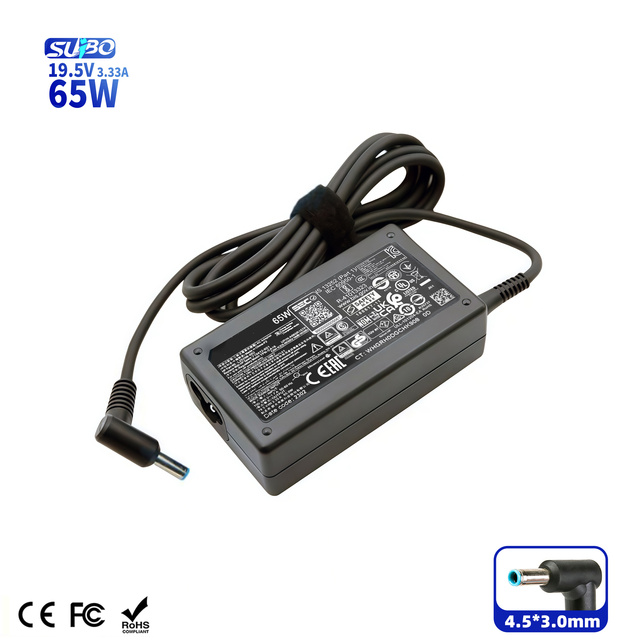 Suibo Plug in Laptop Charger 65W 19.5V 3.33A PD AC Adapter DC OVP OTP OCP Pavilion/EliteBook/ProBook CE/FCC Certified 1-Year