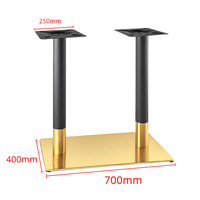 Support de table carré en acier inoxydable finition titane brossé, couleurs personnalisées, design moderne américain, restaurant occidental